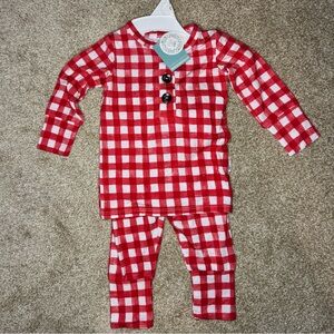Kids Red and White Checkered Pajama Set